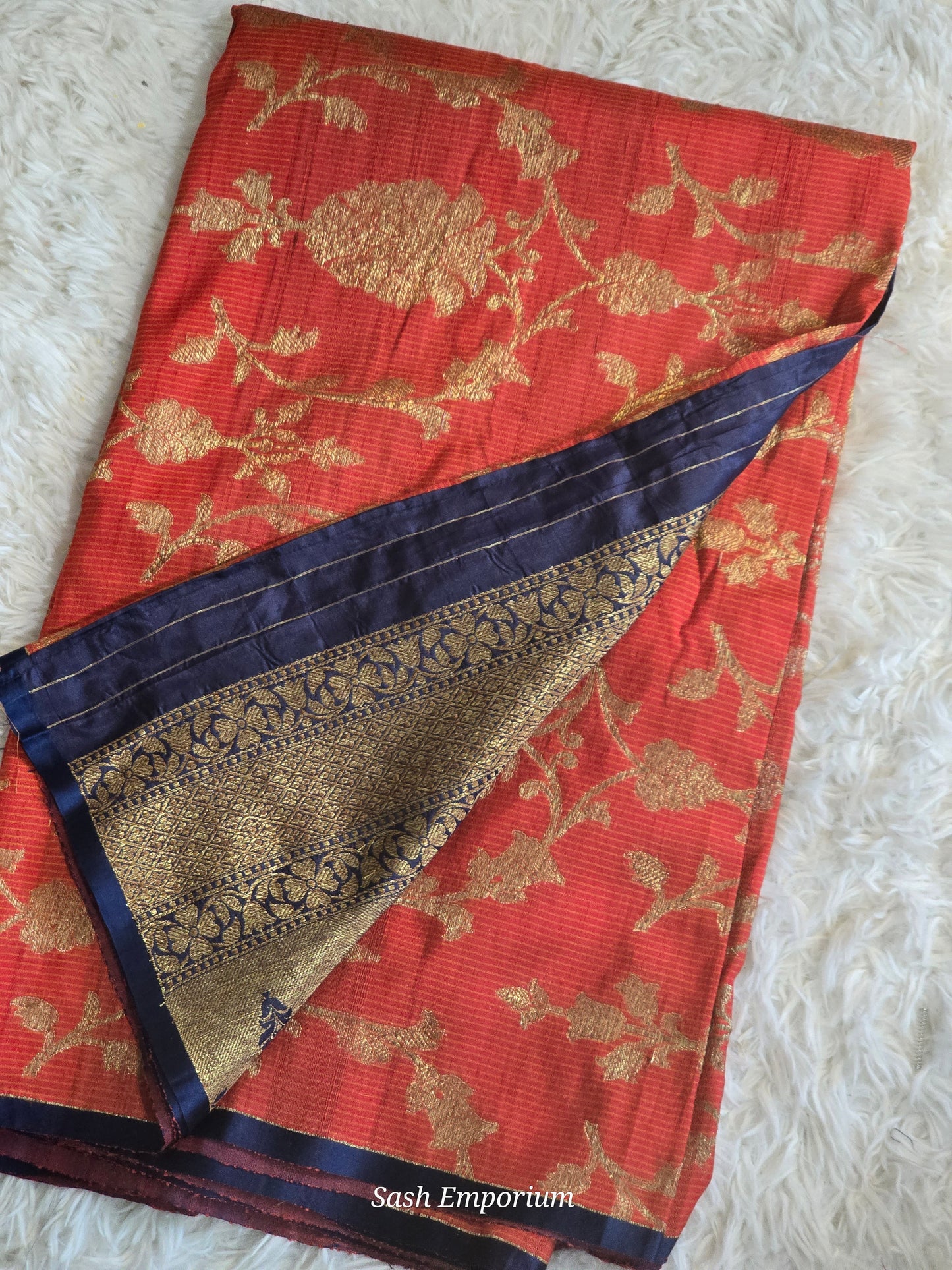 Silk cotton saree with all over weaving-stitched blouse