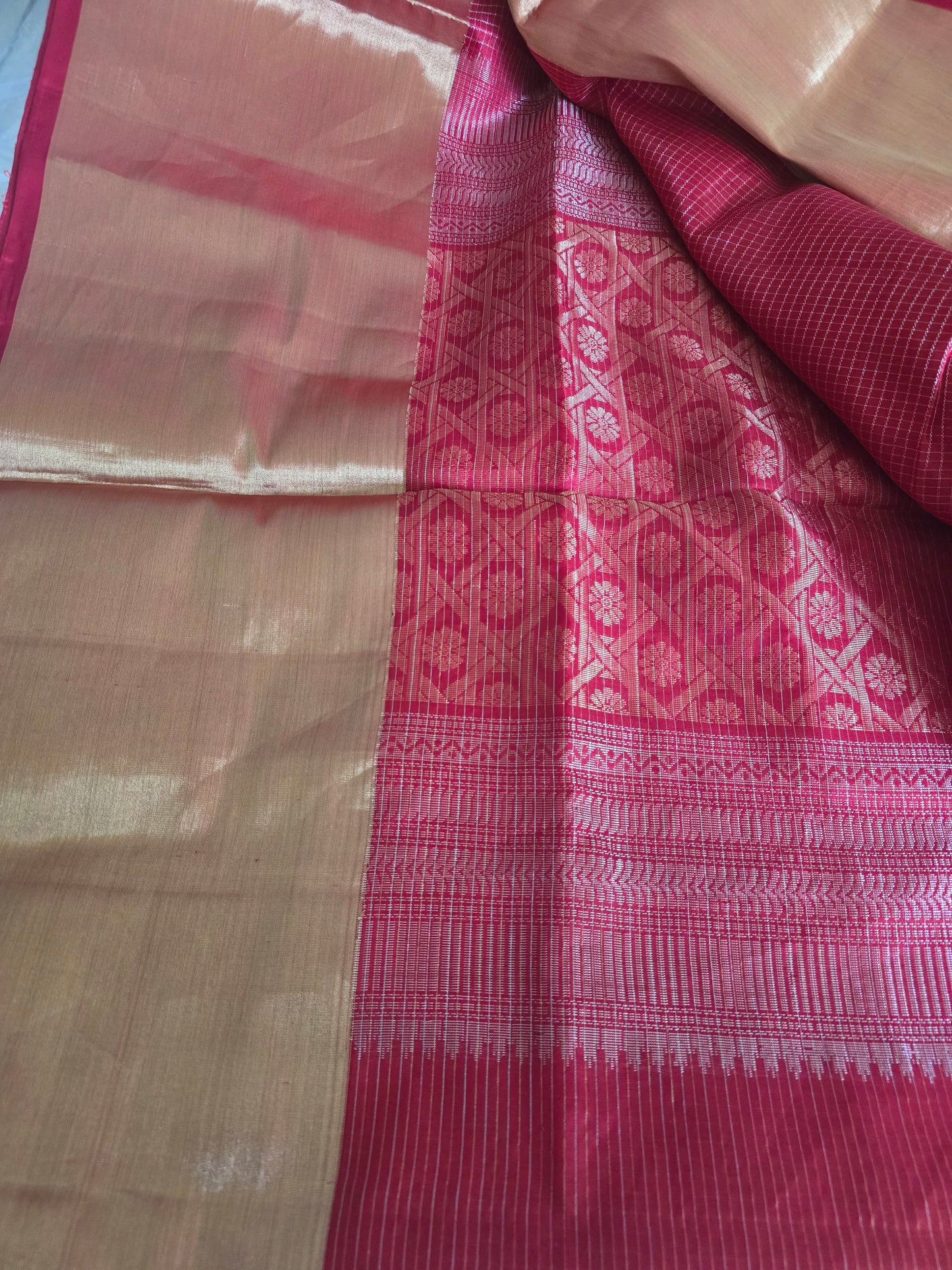 Kancheepuram soft silk with gold zari border