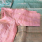 Aqua blue tissue silk saree with light pink Stitched blouse