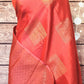 Soft silk kancheepuram saree with self design -stitched blouse