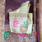 Pure dupion silk saree banarasi antique border with stitched blouse