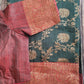 Black n maroon banarasi silk saree with antique border- stitched blouse