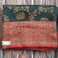 Black n maroon banarasi silk saree with antique border- stitched blouse