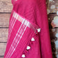 Cotton linen saree with printed blouse