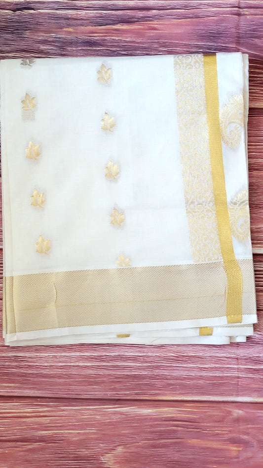 Gold set saree with body design