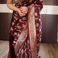 Munga banarasi silk saree with stitched blouse