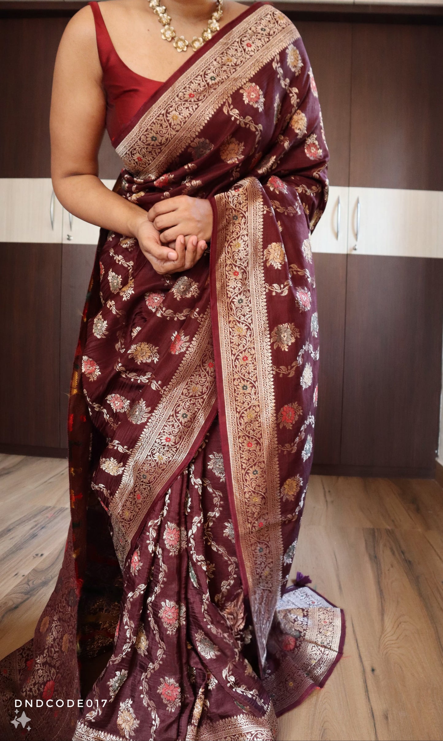 Munga banarasi silk saree with stitched blouse