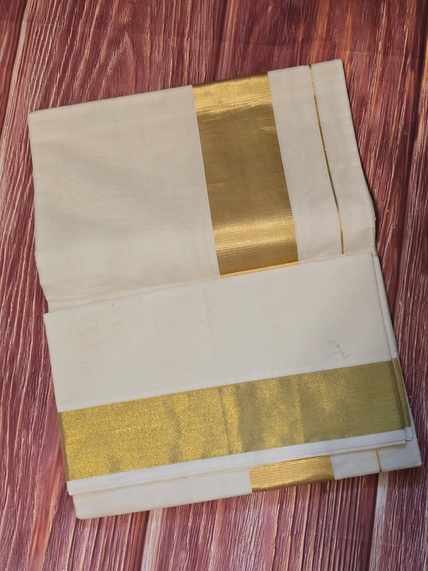 Cotton set saree with gold border