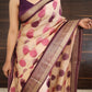 Munga banarasi silk saree with dots design- stitched blouse