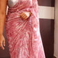 Duel shade sequins designer saree with stitched blouse- sleevless