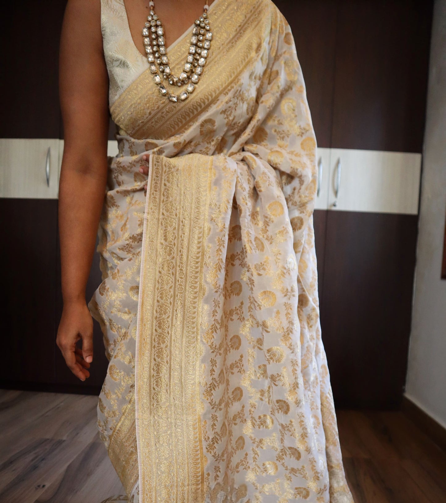 Khaddi georgette saree banarasi weaving