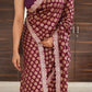 Khadi georgette designer saree with sabyasachi borders- stitched blouse