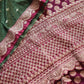 Khadi georgette designer saree with sabyasachi borders- stitched blouse