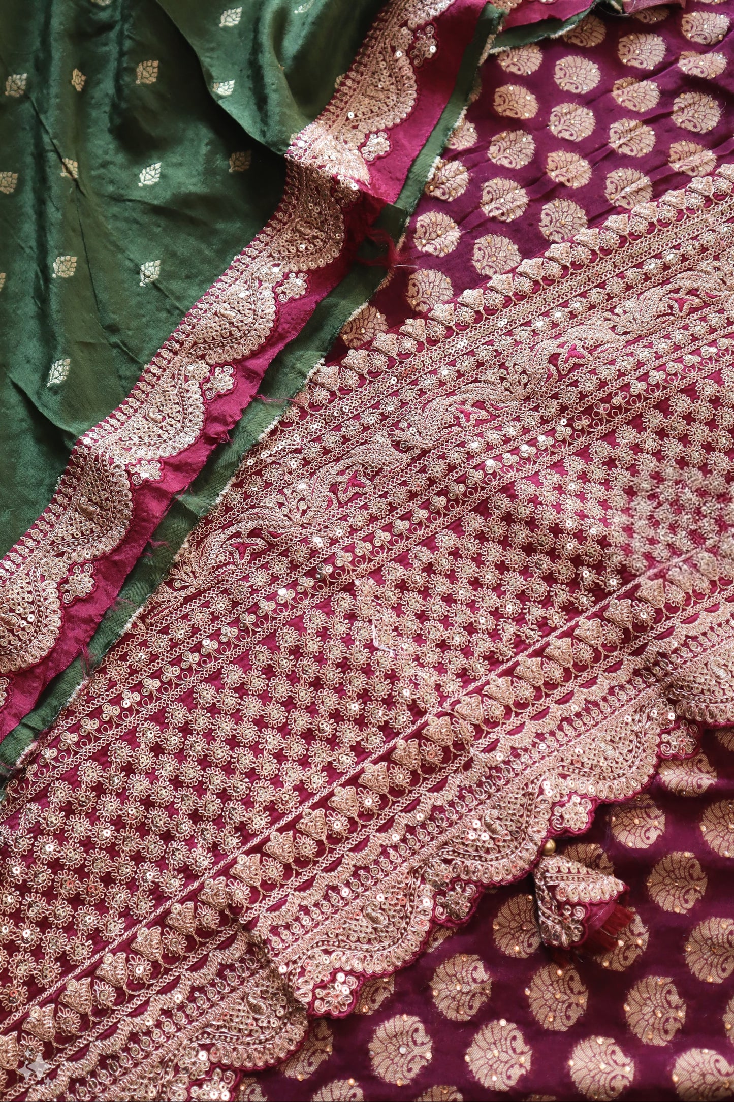 Khadi georgette designer saree with sabyasachi borders- stitched blouse