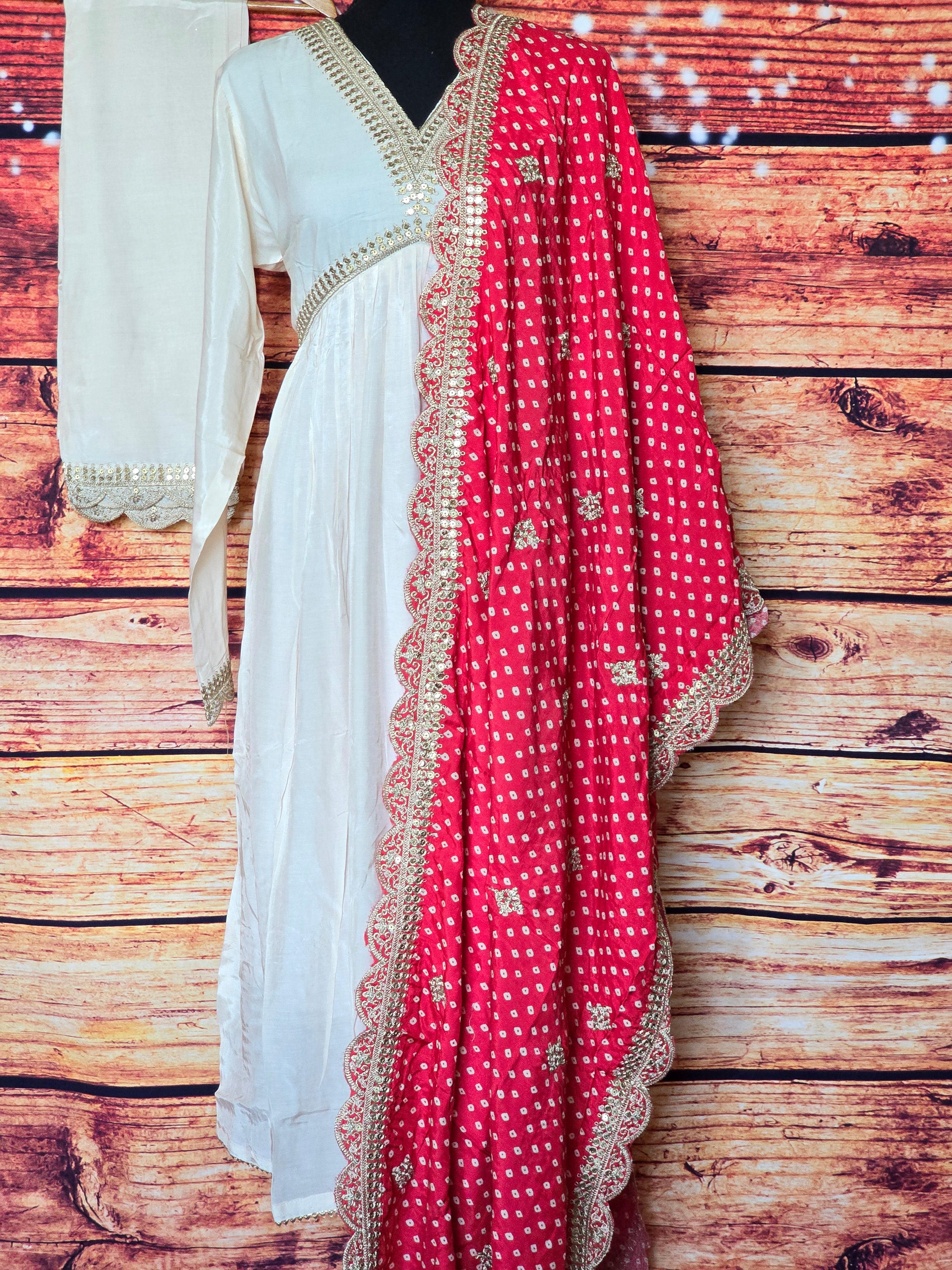 Onam special off white salwar suit