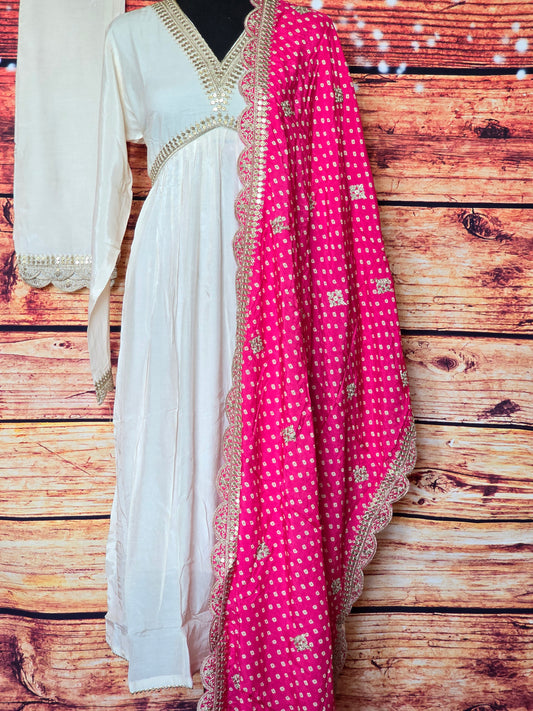 Onam special off white salwar suit