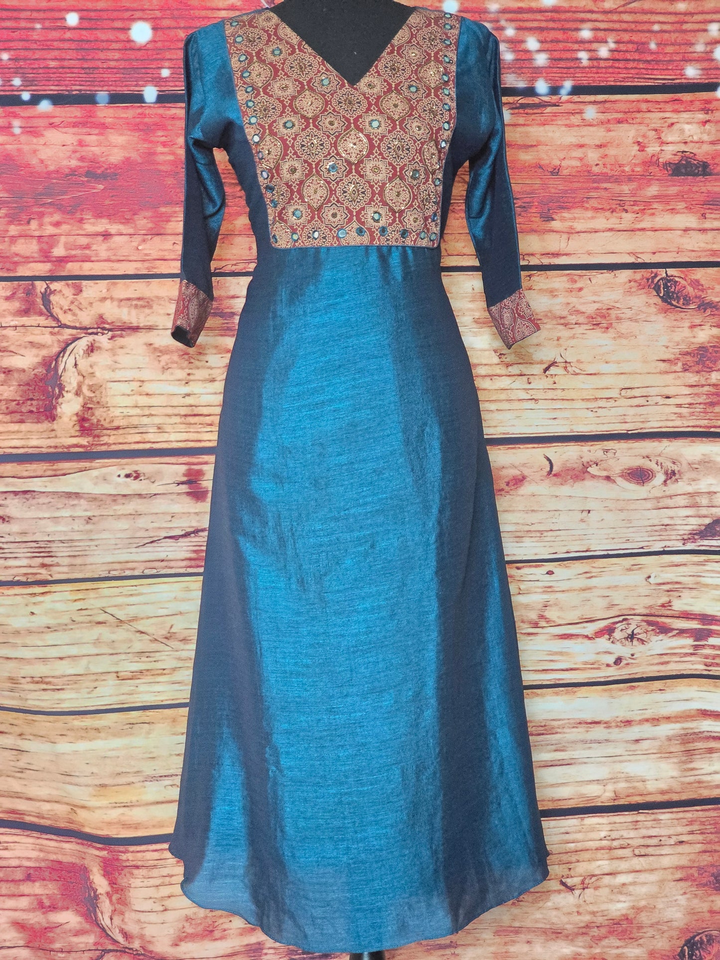 A line kurti work on yoke