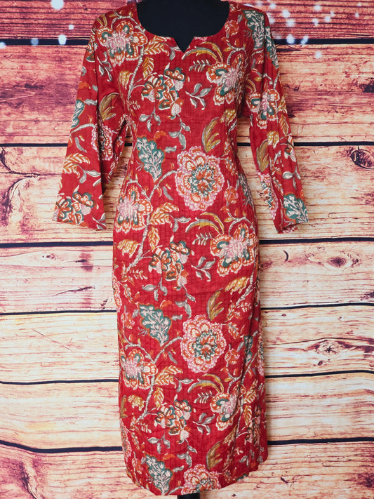 Cotton kurti with floral work