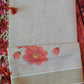 Tissue set saree with peach floral design