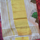 Tissue set saree with multi color leaf design