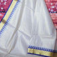 Tissue set saree with flurascent blue( matching blouse option avalable)