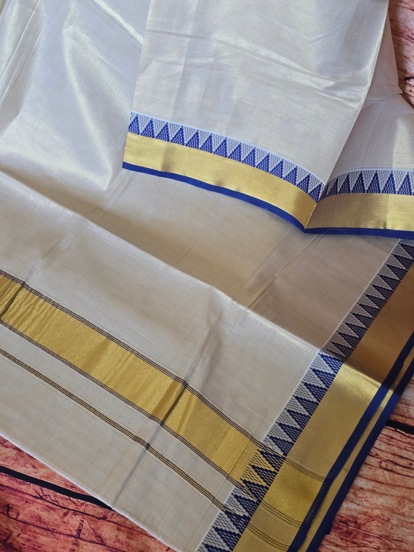 Tissue set saree with flurascent blue( matching blouse option avalable)