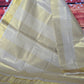 Tissue set saree with duel shade stripes ( contrast blouse options available)