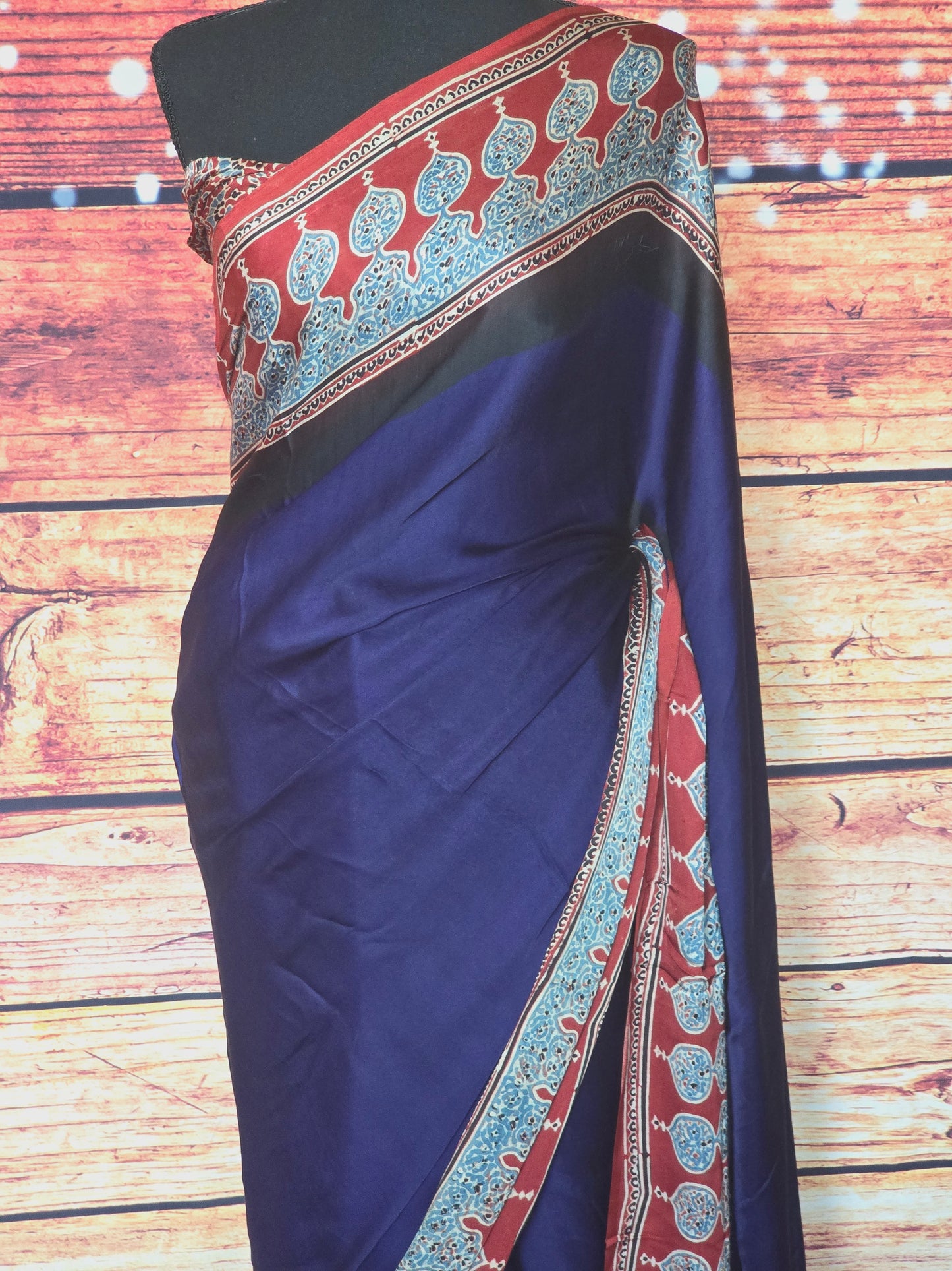 Modal silk saree with stitched blouse