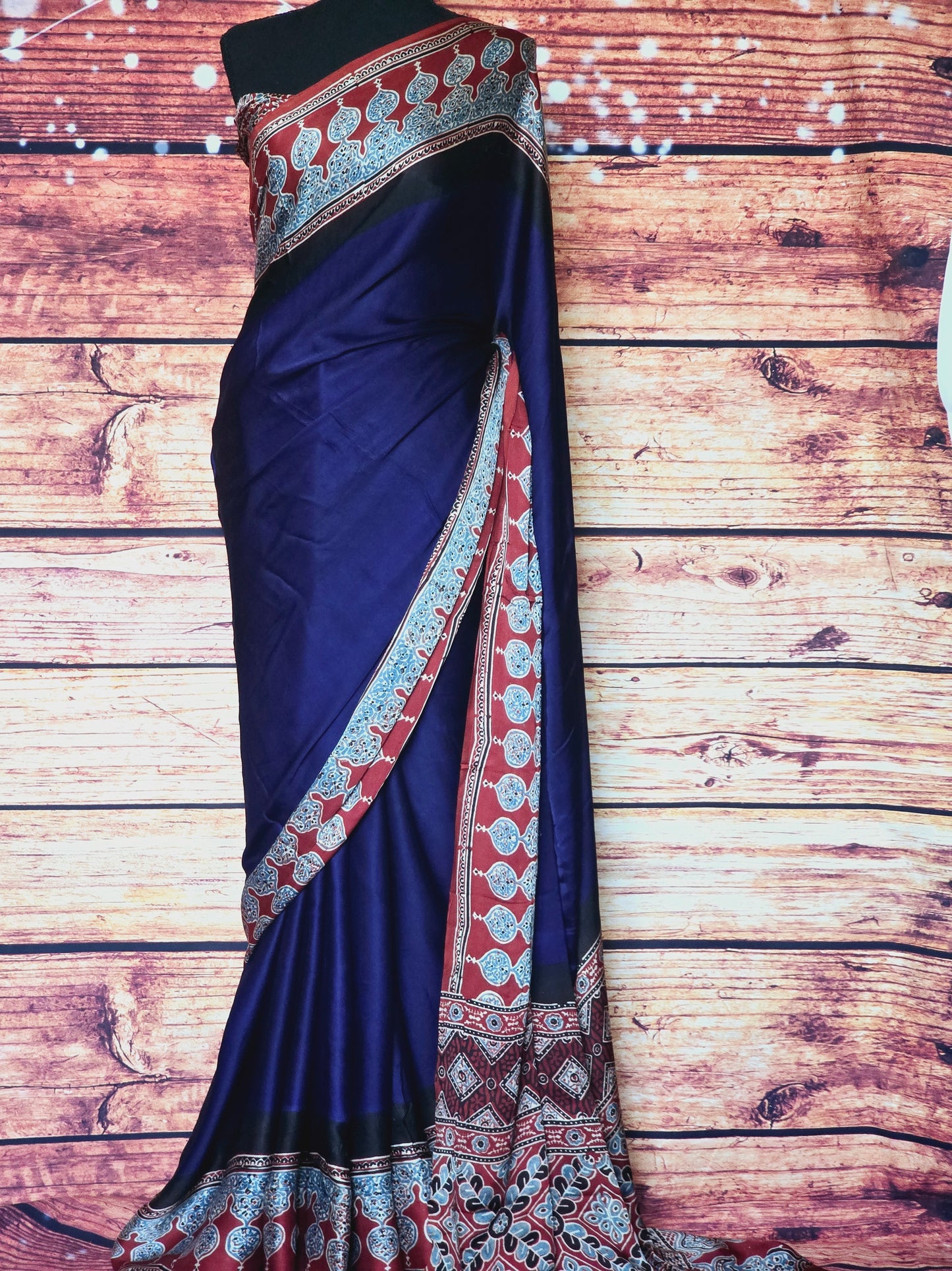 Modal silk saree with stitched blouse