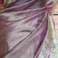 Crushed tissue saree with stitched blouse