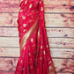 Munga silk saree with banarasi border- stitched blouse