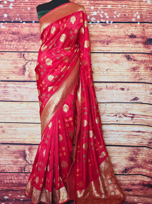 Munga silk saree with banarasi border- stitched blouse