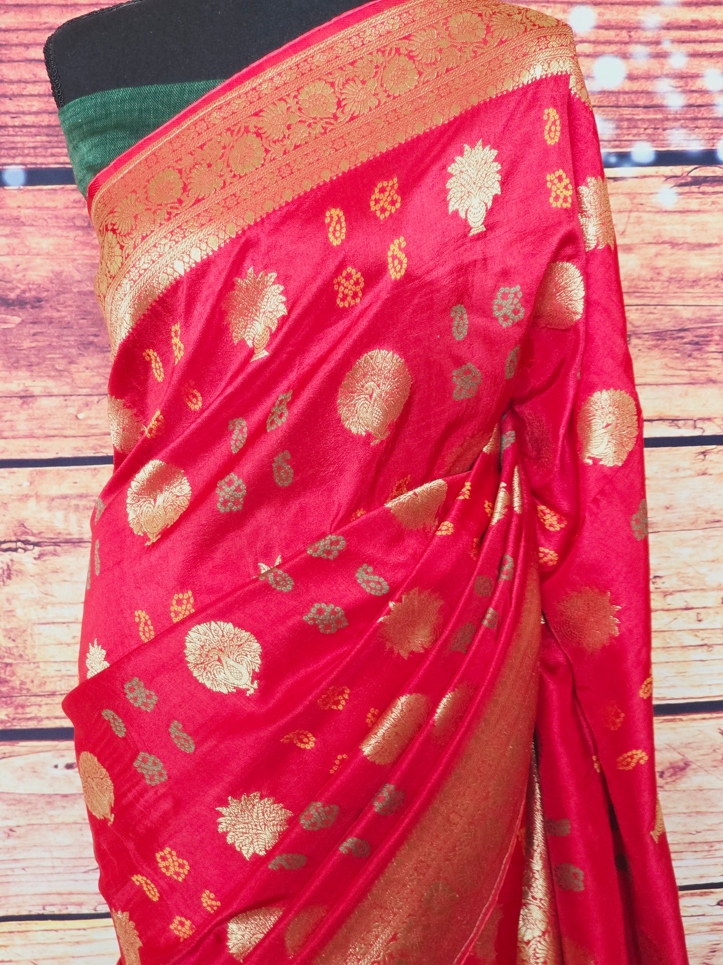 Munga silk saree with banarasi border- stitched blouse