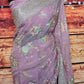 Organza ( baby pink) georgette saree with thread embroidary- stitched blouse