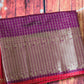 Semi silk saree (purple)with all over check body with red border