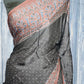 Modal silk saree with ajrakh design with stitched blouse