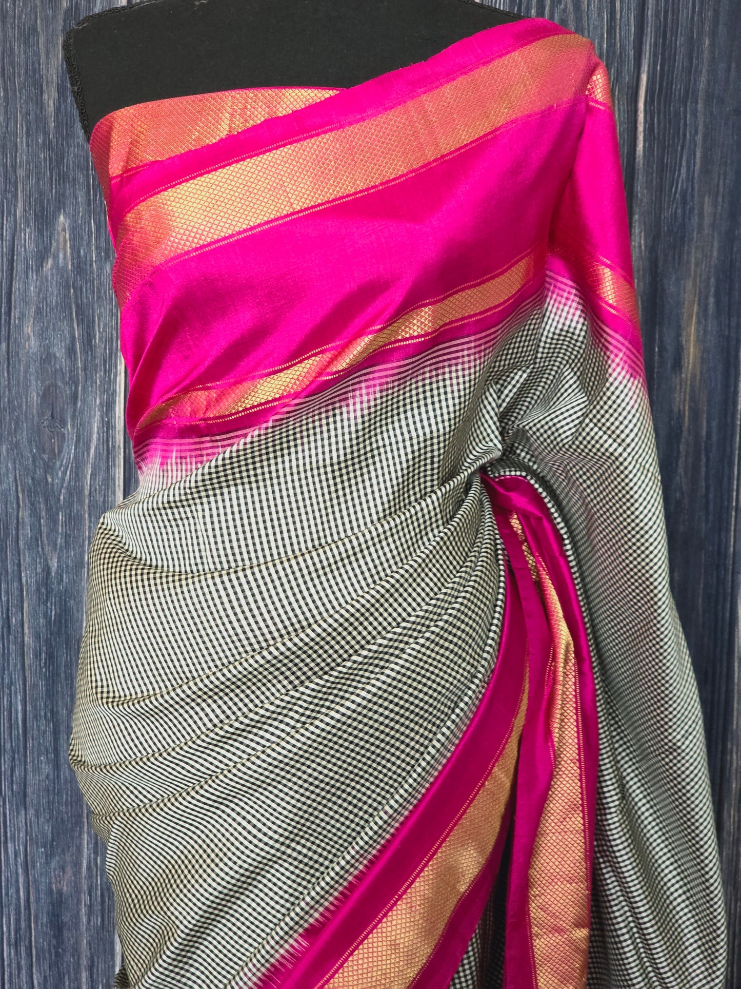 Iklat pure silk handloom saree wit stitched blouse