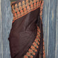 Dark purple modal silk saree with stitched blouse