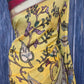 Crape silk saree with all over kalamkari design