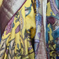 Crape silk saree with all over kalamkari design