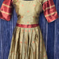 Dhavani (silk)set Light green/ maroon