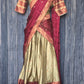 Dhavani (silk)set Light green/ maroon