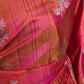 Kancheepuram soft silk (peach/orange) duel tone saree with stitched blouse