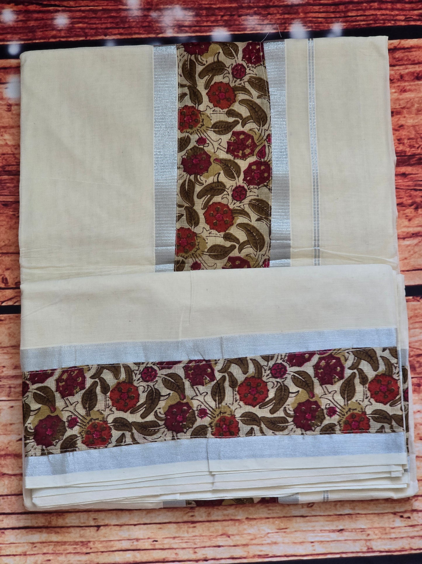 Cotton set saree with stitched blouse