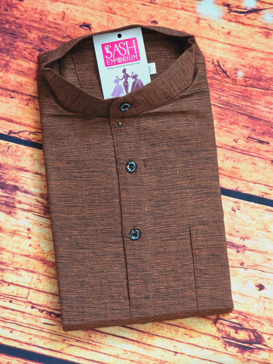 Men's kurta - brown (cotton)