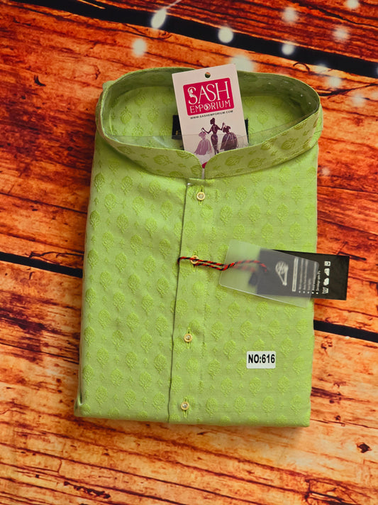 Men's kurta long - pista green