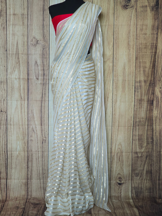 Onam designer saree (georgette)  stitched blouses available(DM)