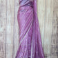 Crushed organza designer saree with stitched blouse