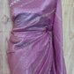 Crushed organza designer saree with stitched blouse