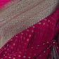 Semi georgette banarasi saree (dark pink) with stitched blouse